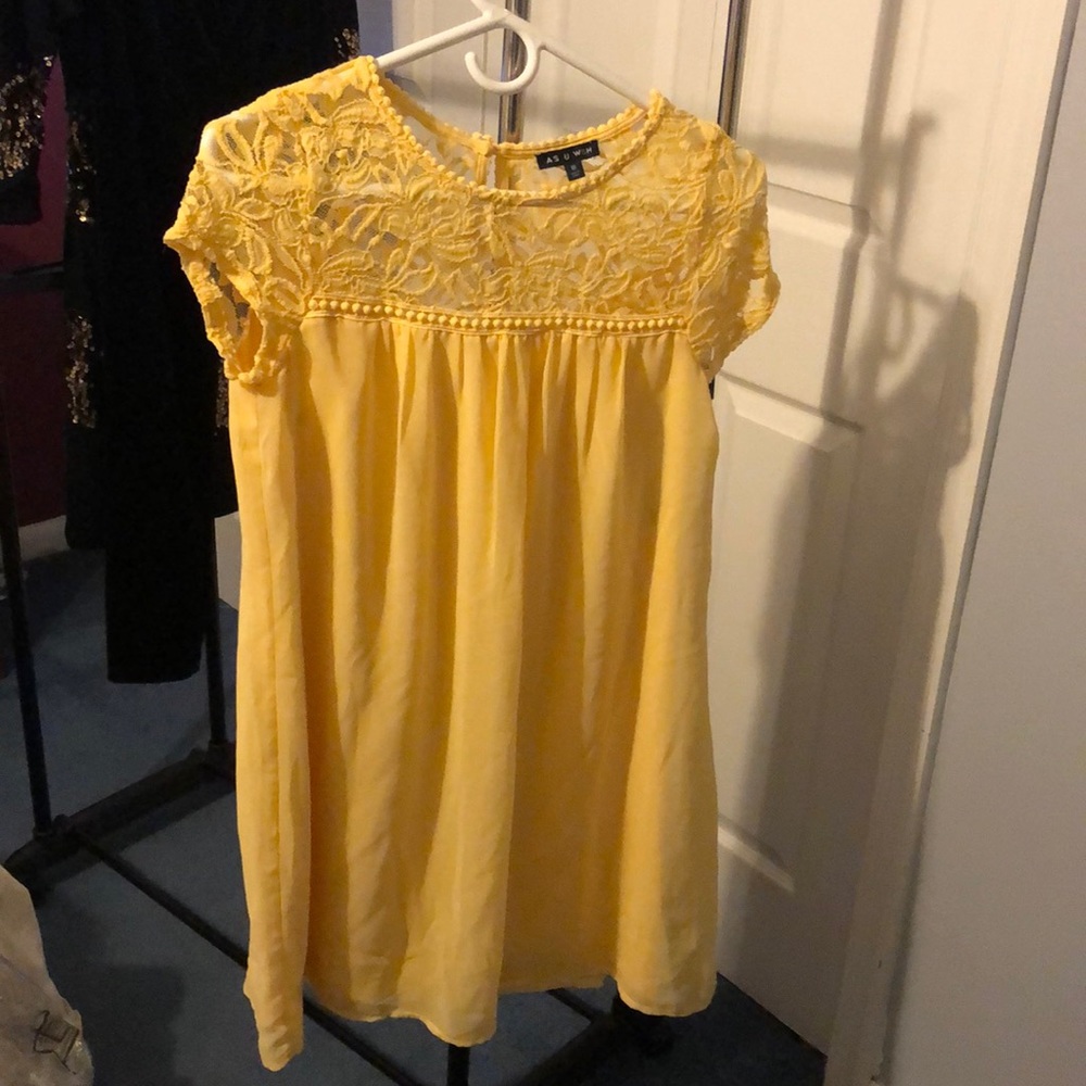 Lacy yellow spring dress